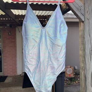 Xhilaration Iridescent One Piece Swimsuit large new shimmers!